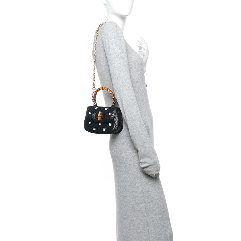 Gucci Sequin Lizard Embossed Gg Mini #294135G18B - Picture 2 of 11